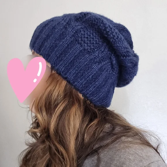 Cozy Blue Knit Beanie - Picture 5 of 9